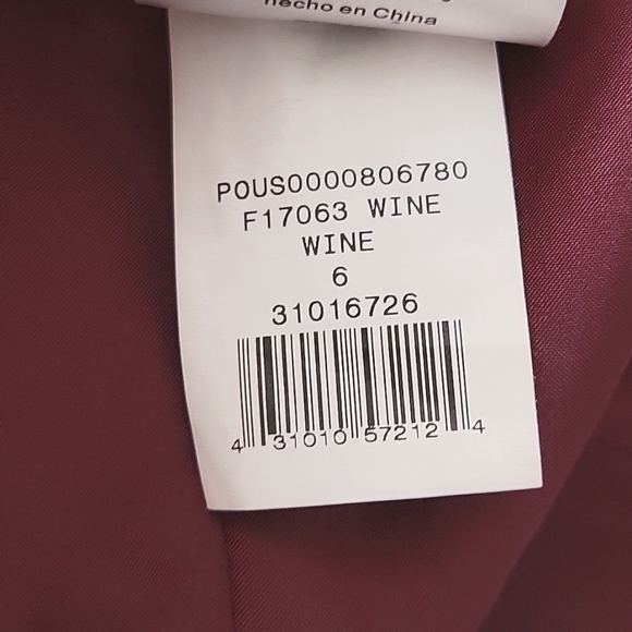 David's Bridal - "One Shoulder Long Lace Bridemaid Dress" - size 6 - wine color - Picture 5 of 5